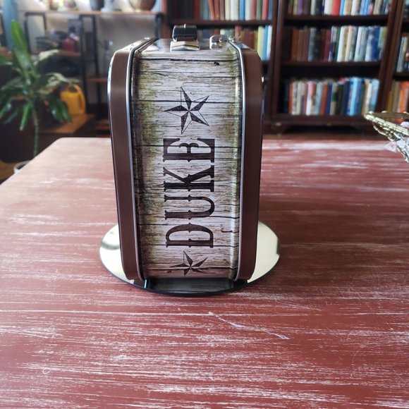 John Wayne Retro Metal Lunch Box - "The Duke" - Cowboy - Patriotic - Picture 9 of 10